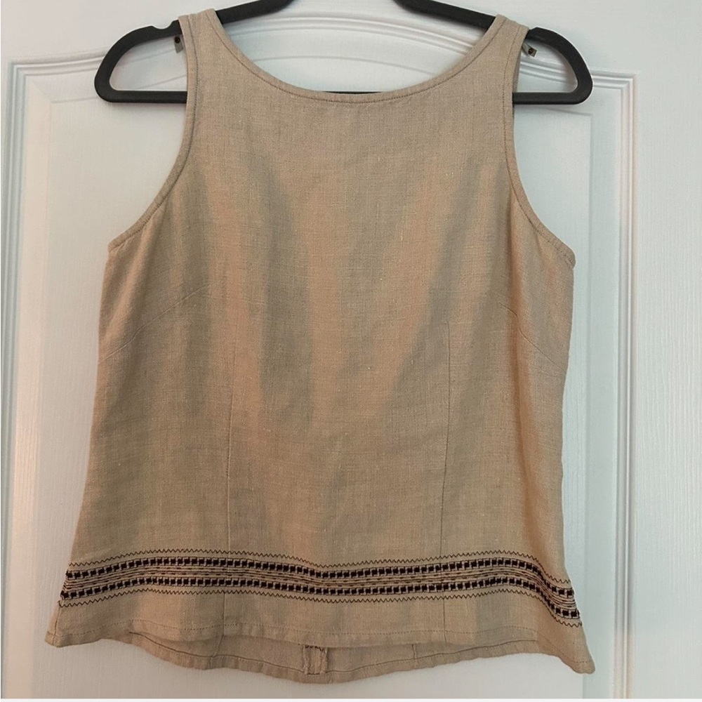Ann Taylor Beige Sleeveless Top